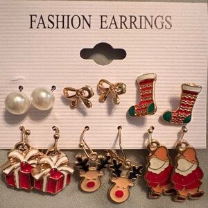 Set of 6 Holiday Earrings - New